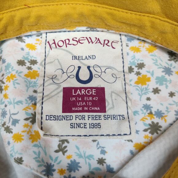 Horseware Ireland Cara Gray Chevron Equestrian Polo Long Sleeve Large Preppy - Picture 8 of 12